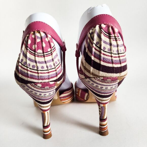 Vintage Y2K 90s Moda Spana Pointy Toe Kitten Heel D'Orsay Ankle Strap Size 7 - Picture 7 of 10